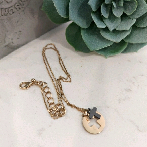 Gold Tone Cross Necklace - Picture 3 of 5